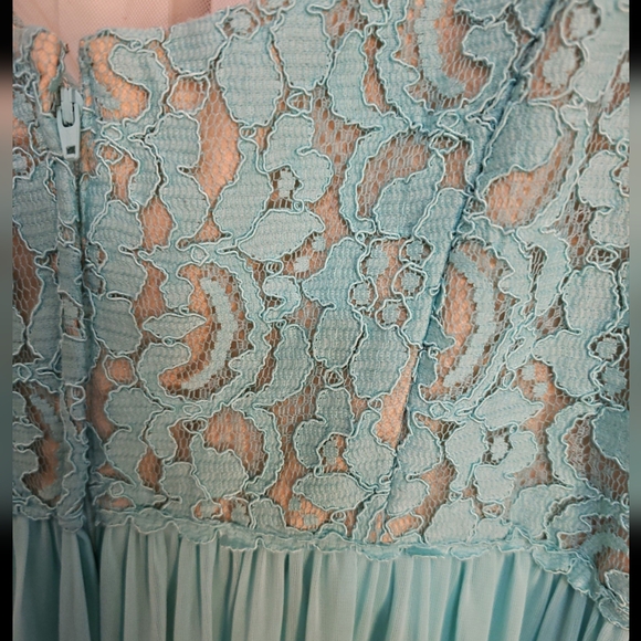 illusion v-neck lace and mesh gown size 16 - Picture 10 of 14